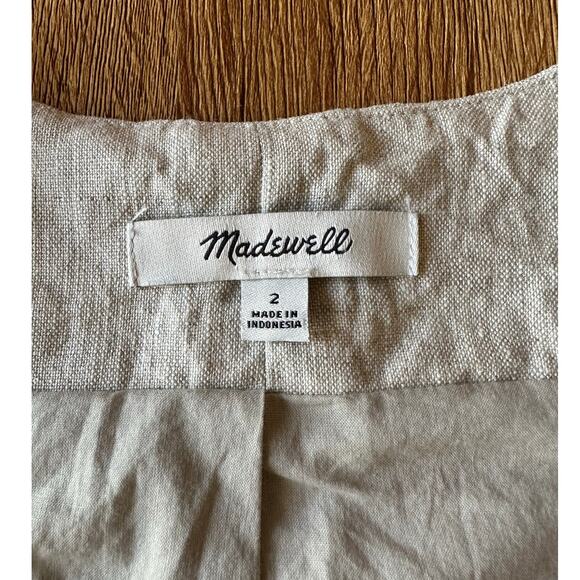 Madewell Linen Beige Vest Size 2 - Picture 2 of 8